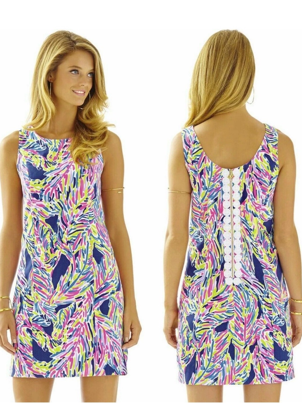 Lilly Pulitzer Cathy Shift Multicolor Print Mini Dress